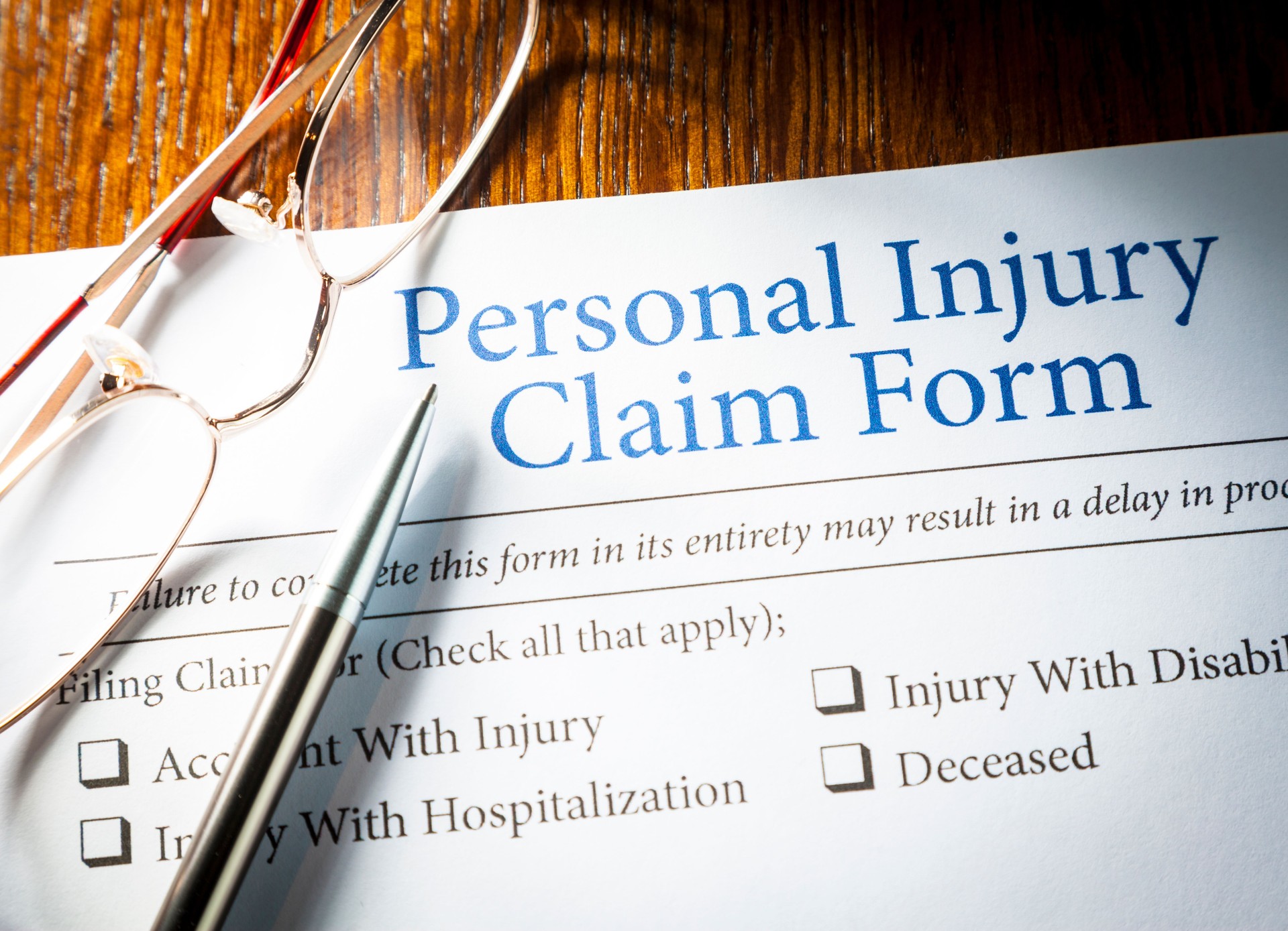 Personal Injury Claim form